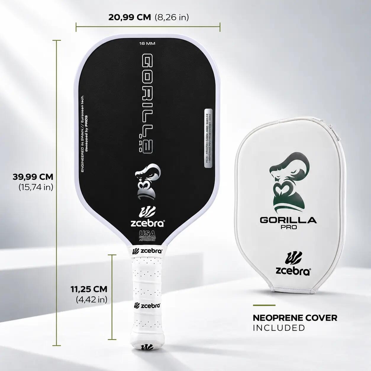 Palette de Pickleball Zcebra Gorilla Pro Pure Carbon 5/6