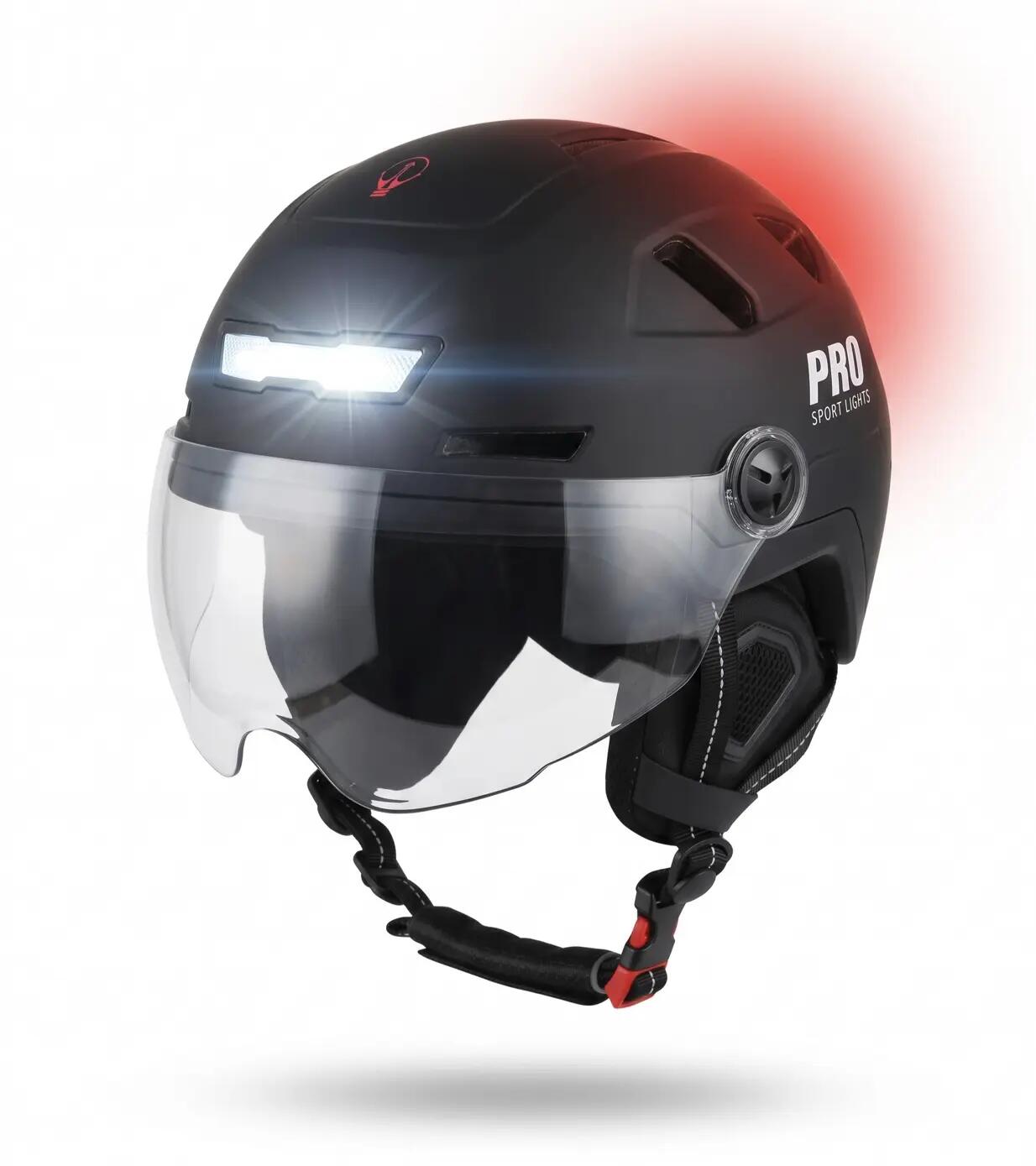 Casco de bicicleta Speed Pedelec para adultos con 2 viseras y luz LED - NTA 8776 11/15