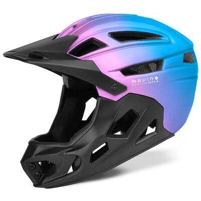 Casco Full Face Movino Edge 450g MTB Monopattino Pattini 51-54cm In-mold