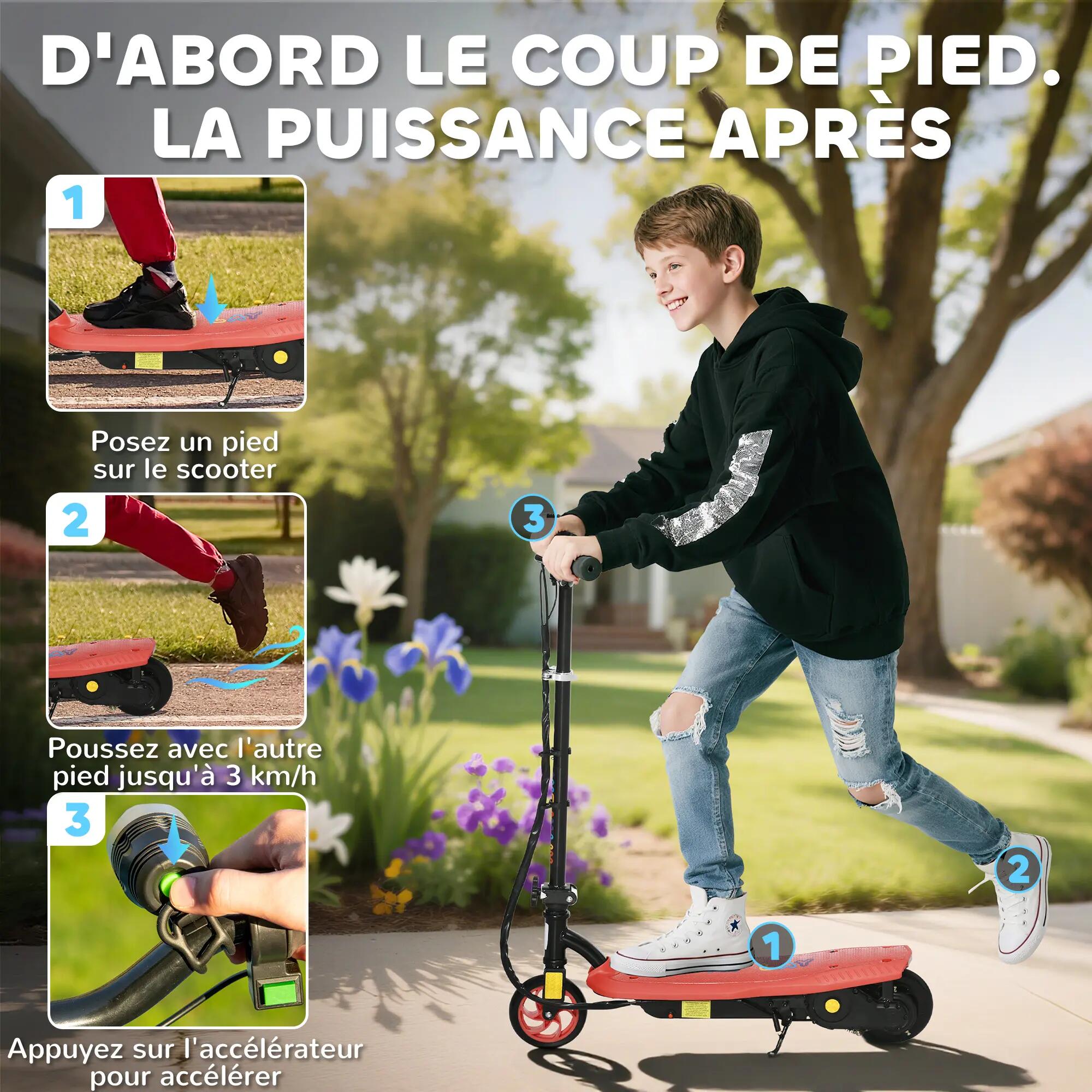 Trottinette électrique enfant pliable 3/4