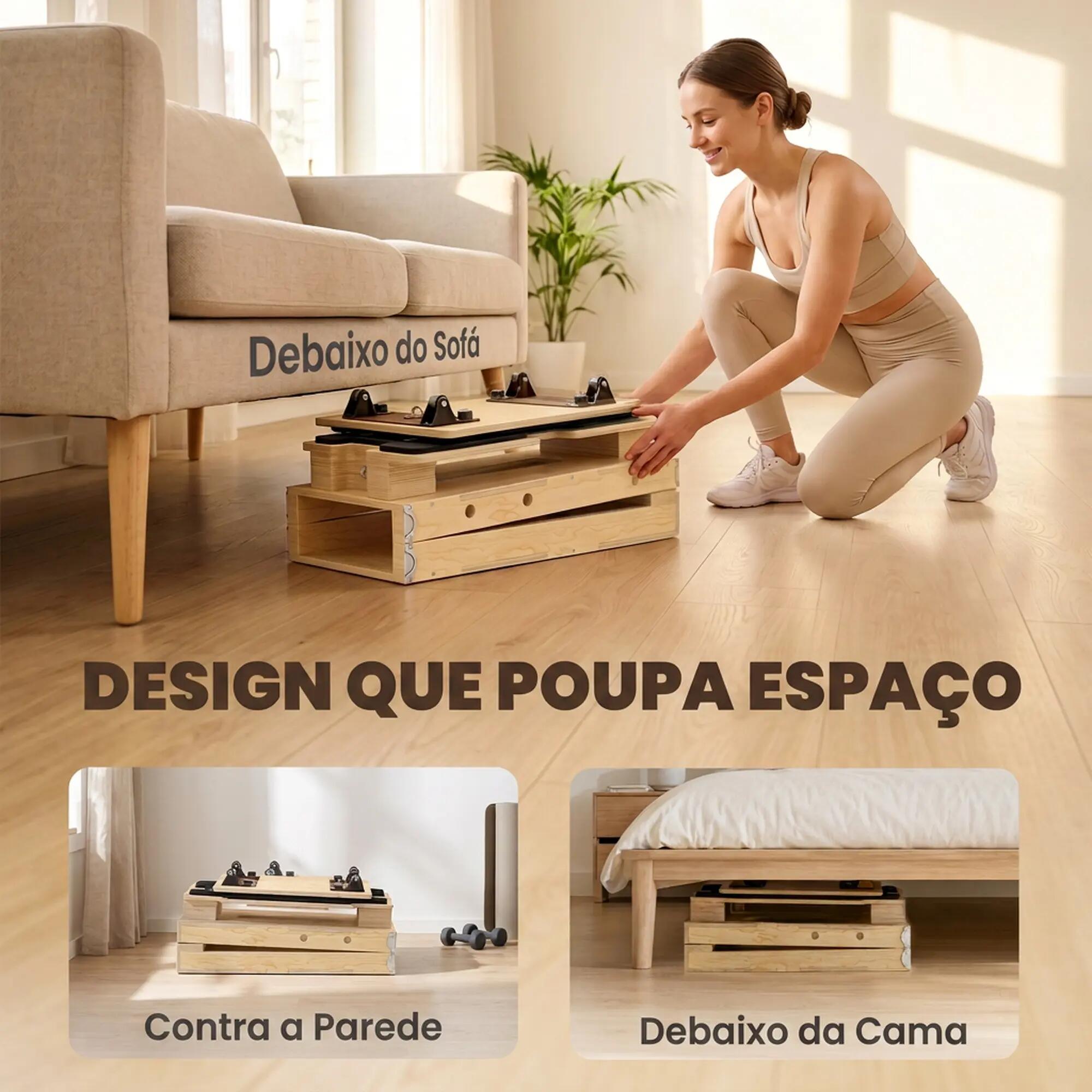 Tabla de Pilates SPORTNOW 165x80x10 cm Madera Natural 8/9