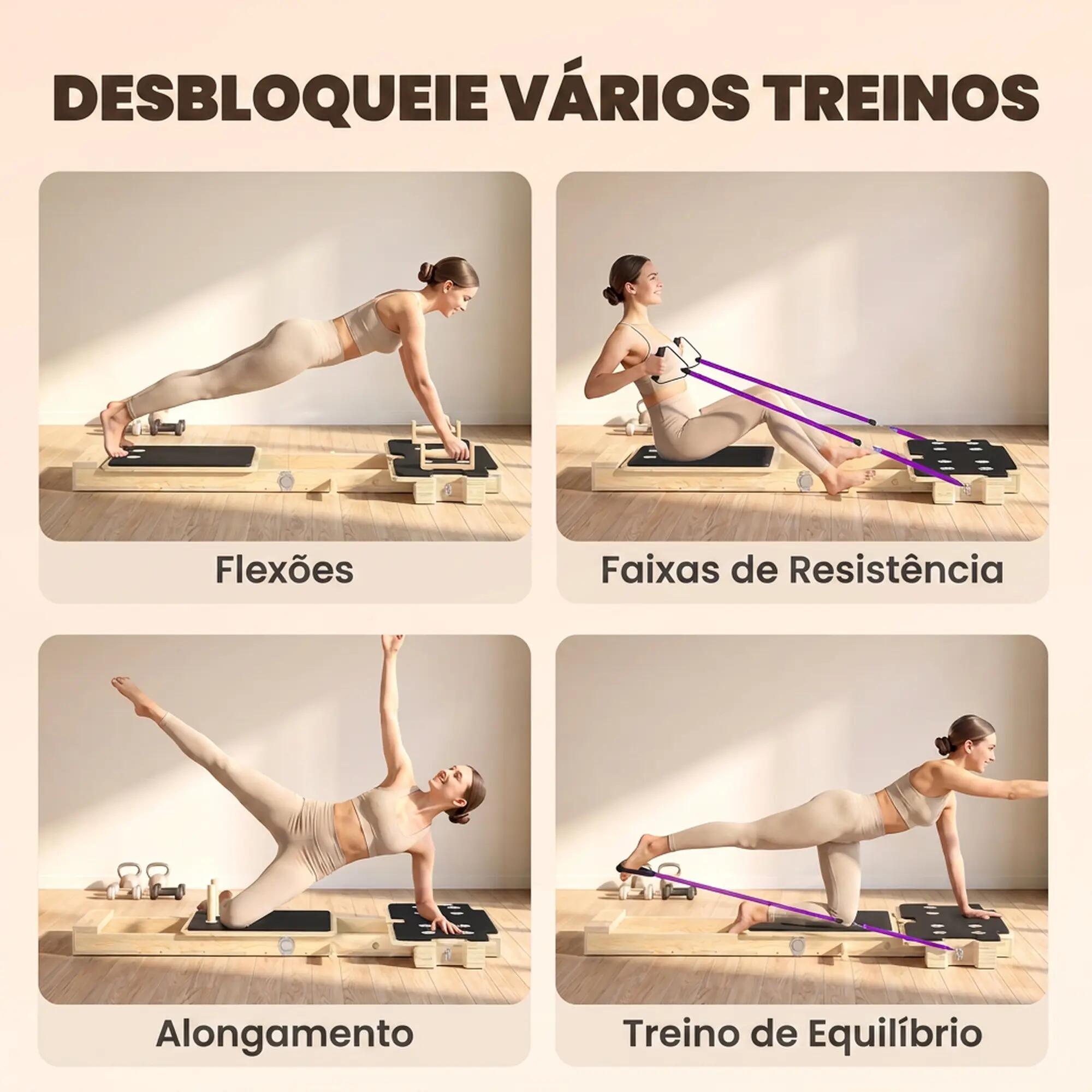 Tabla de Pilates SPORTNOW 165x80x10 cm Madera Natural 7/9