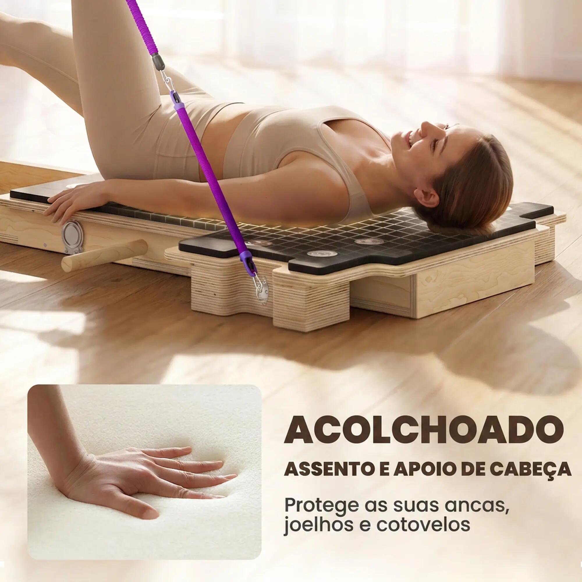 Tabla de Pilates SPORTNOW 165x80x10 cm Madera Natural 6/9