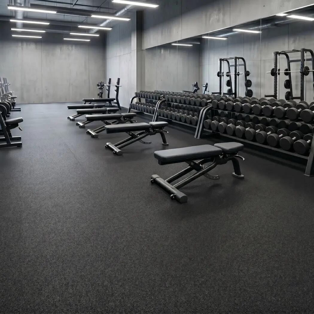 Suelo gimnasio SBR 4 mm antideslizante, rollo 1,25×10 m negro | SPORT 6/6