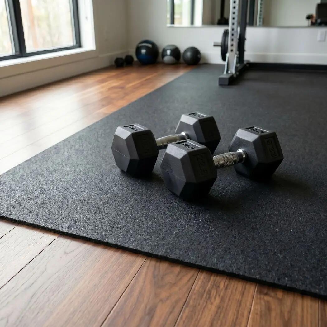 Suelo gimnasio SBR 4 mm antideslizante, rollo 1,25×10 m negro | SPORT 4/6