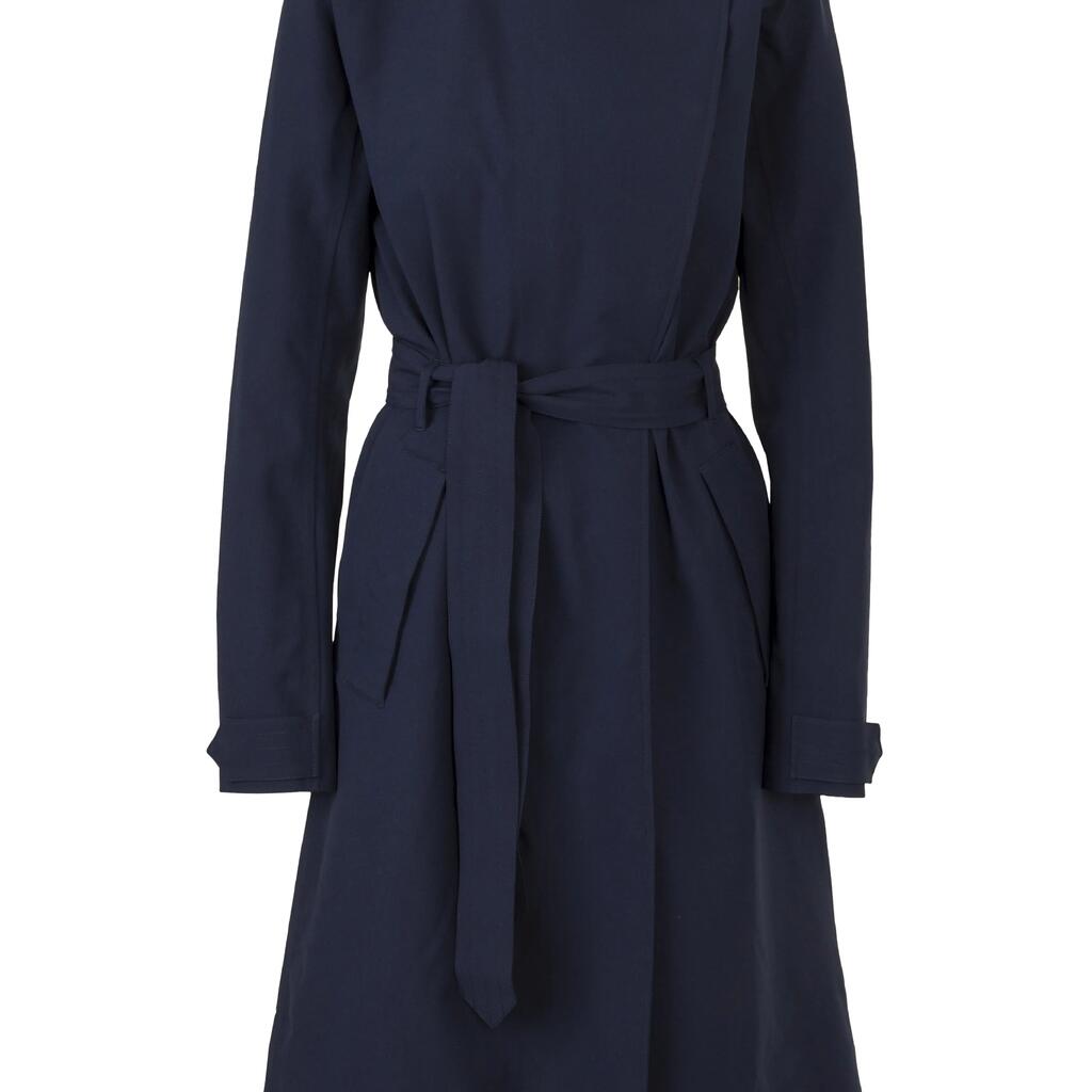 Dámsky nepremokavý cyklistický pršiplášť Trench Coat dlhý modrý