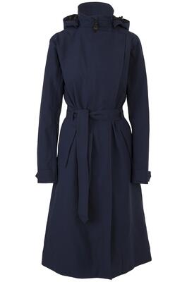 Regenjas fietsen dames trench coat long waterdicht, winddicht marineblauw