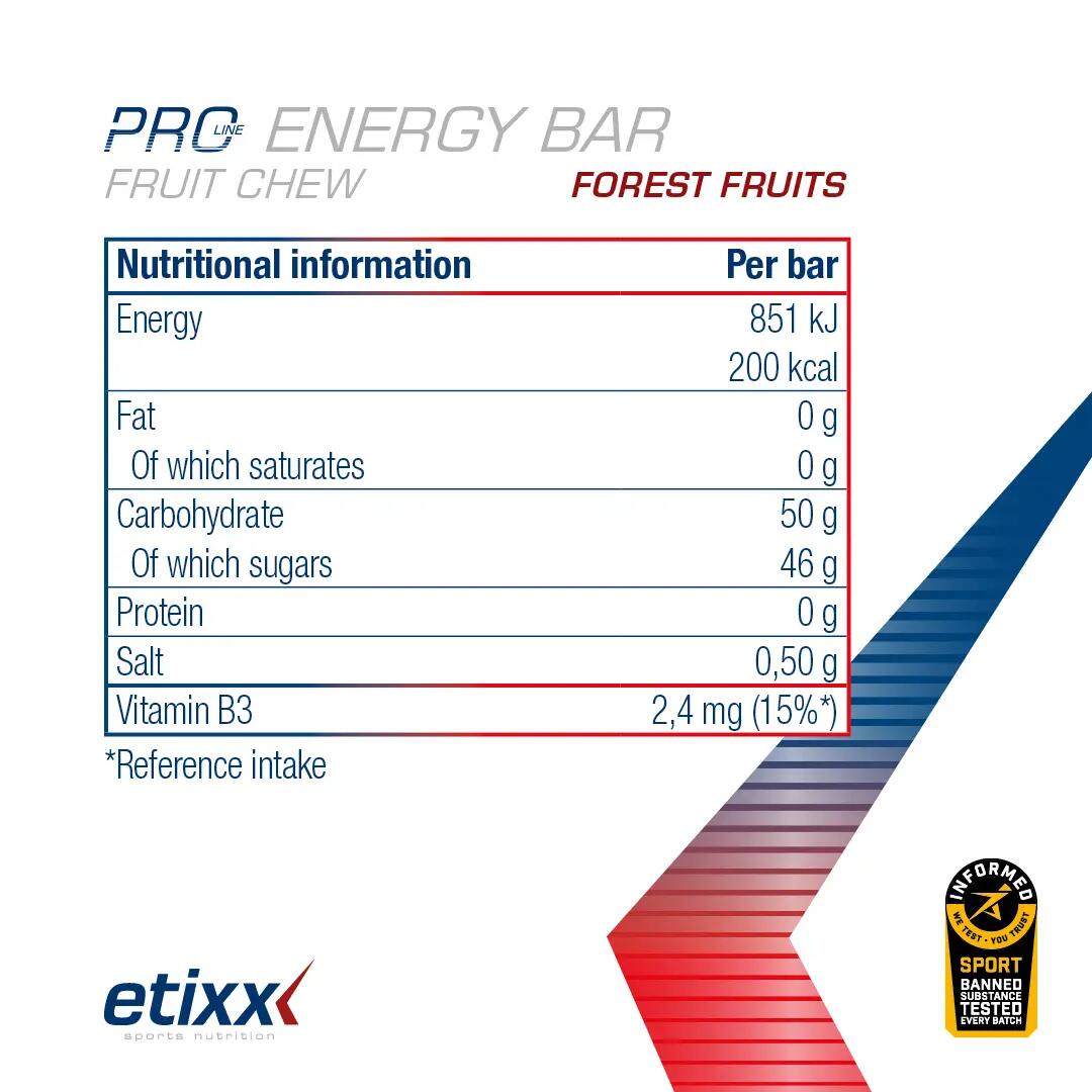 PRO LINE Energy Bar Fruit Chew Fruits Des Bois 12x62g 6/6