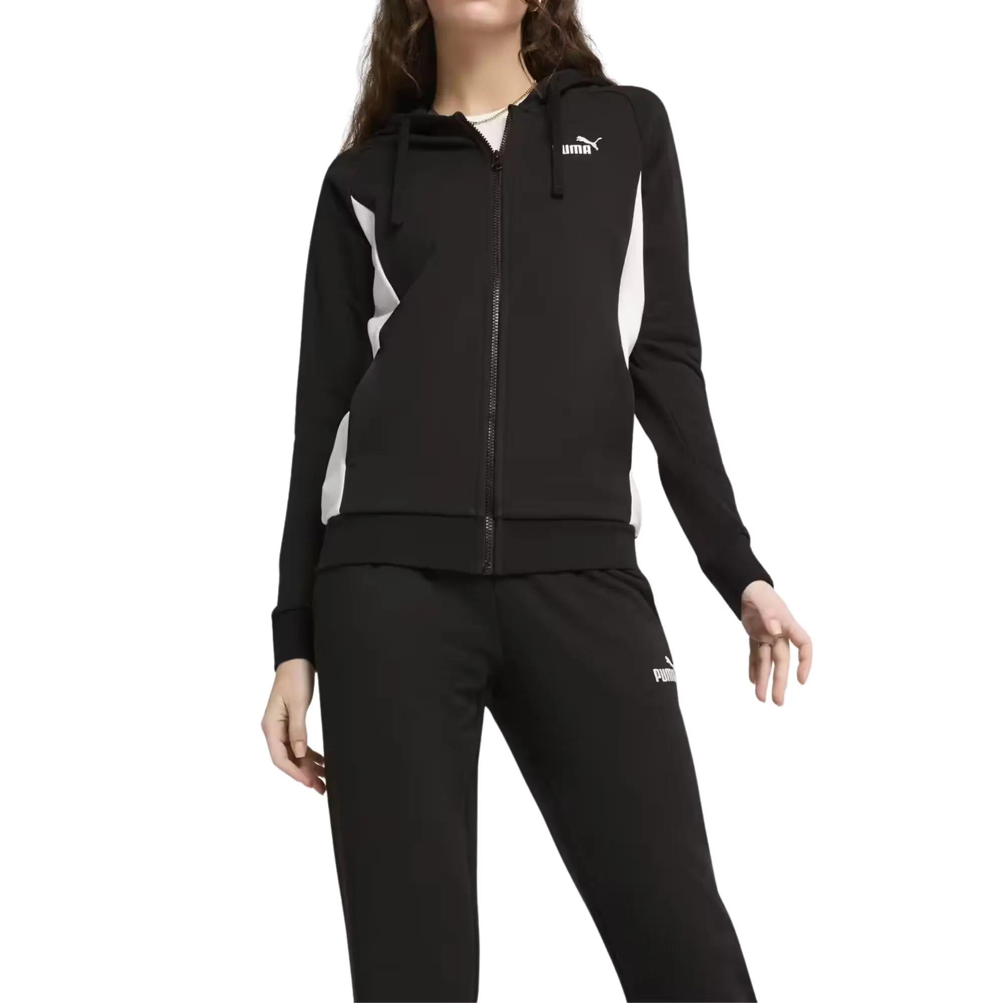 Puma - Survêtement Capuche Femme Sweat Fleece, Noir 3/4