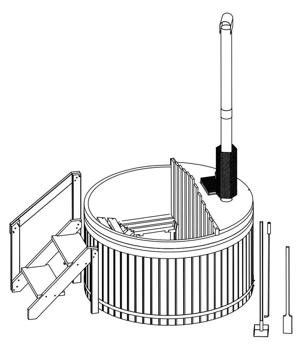 Bañera de hidromasaje con horno SKANDI L - Ø210 cm 12/12