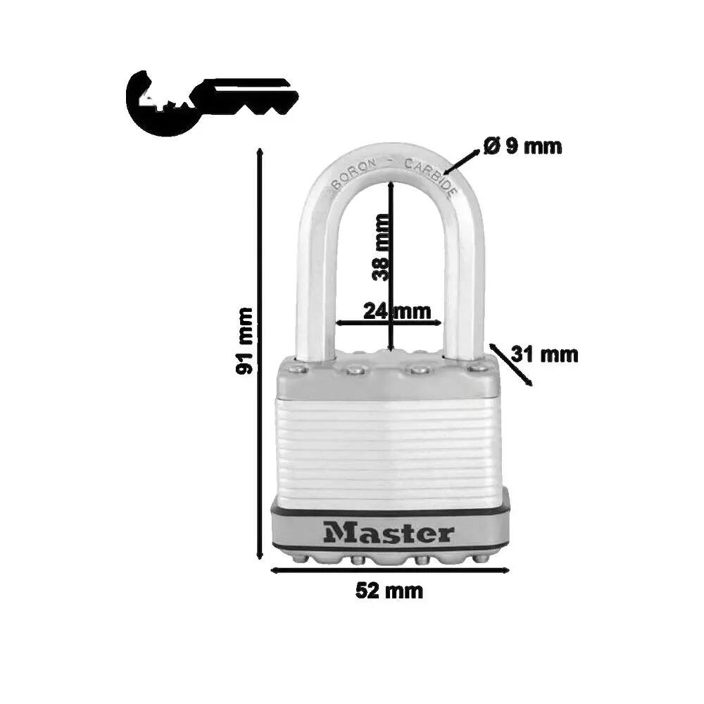 Candado Alta Seguridad Llaves Acero Laminado y Lote de 3 49 x 58 x 27 cm 2/3