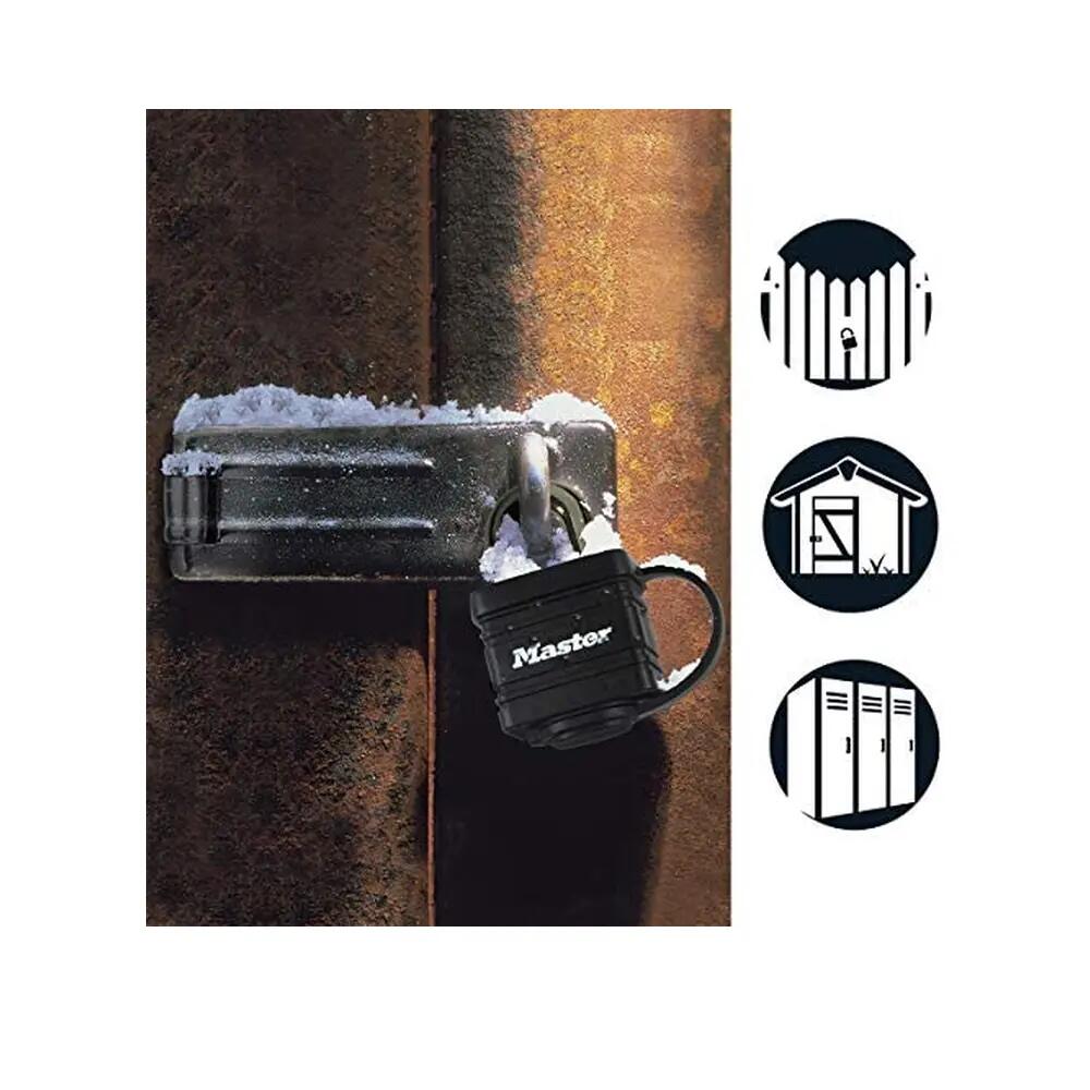 Envase da 2 Candados de Acero Laminado Revestido a Llaves Negro 7,8 x 4 x 2,9 cm 5/5