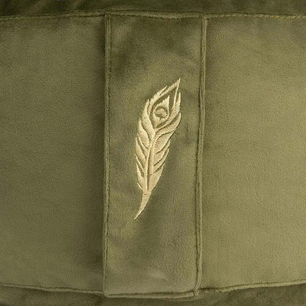 Meditatiekussen - Yoga Kussen - Velvet Groen - Rond 15 x 33 cm 2/6