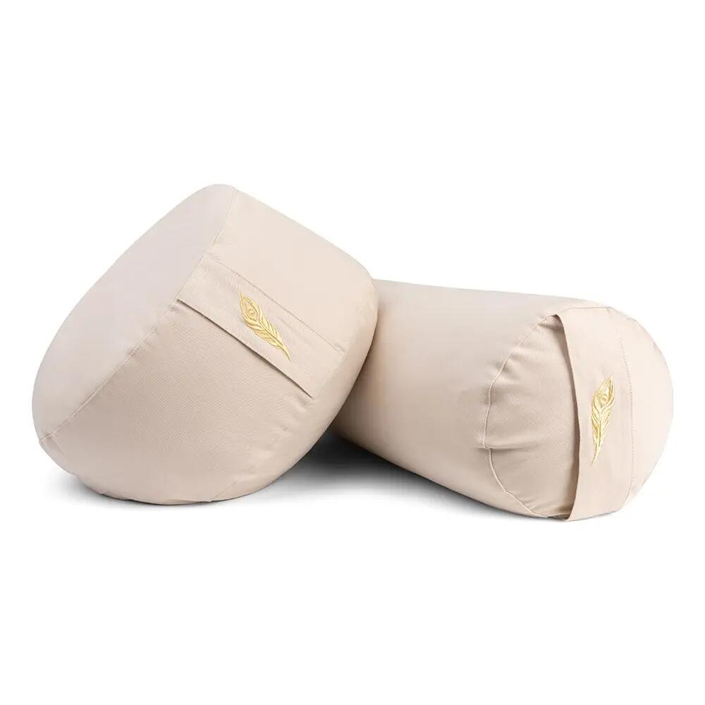 Yoga Bolster - Yoga Kussen - Crème - 60 x 20 cm - GOTS Keurmerk 4/6