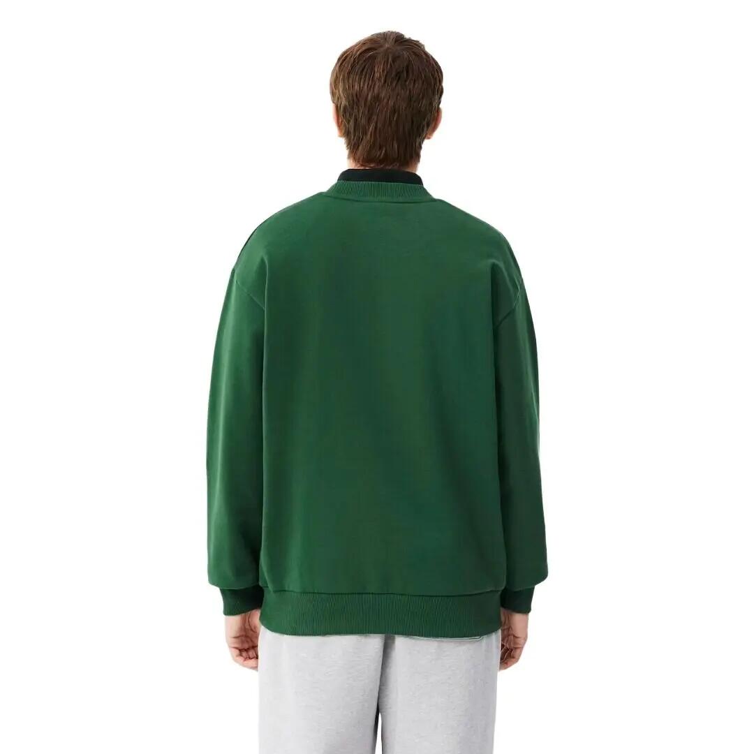 Sudadera Verde Lacoste de Felpa de Algodón Vert de Estilo Elegante y Desenfadado 3/4