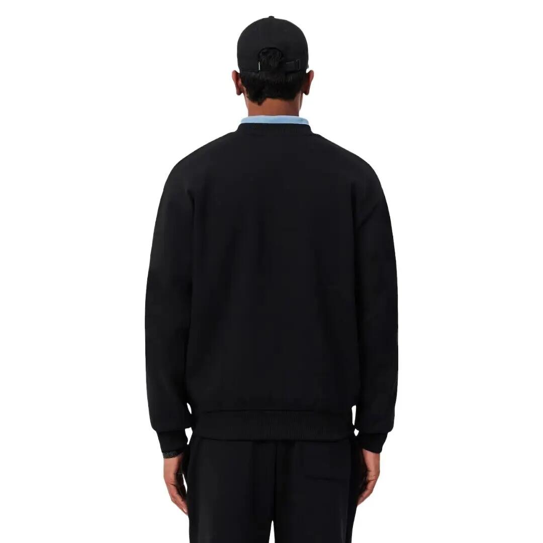 Sudadera Negra Lacoste de Felpa de Algodón Noir de Estilo Elegante y Desenfadado 3/4