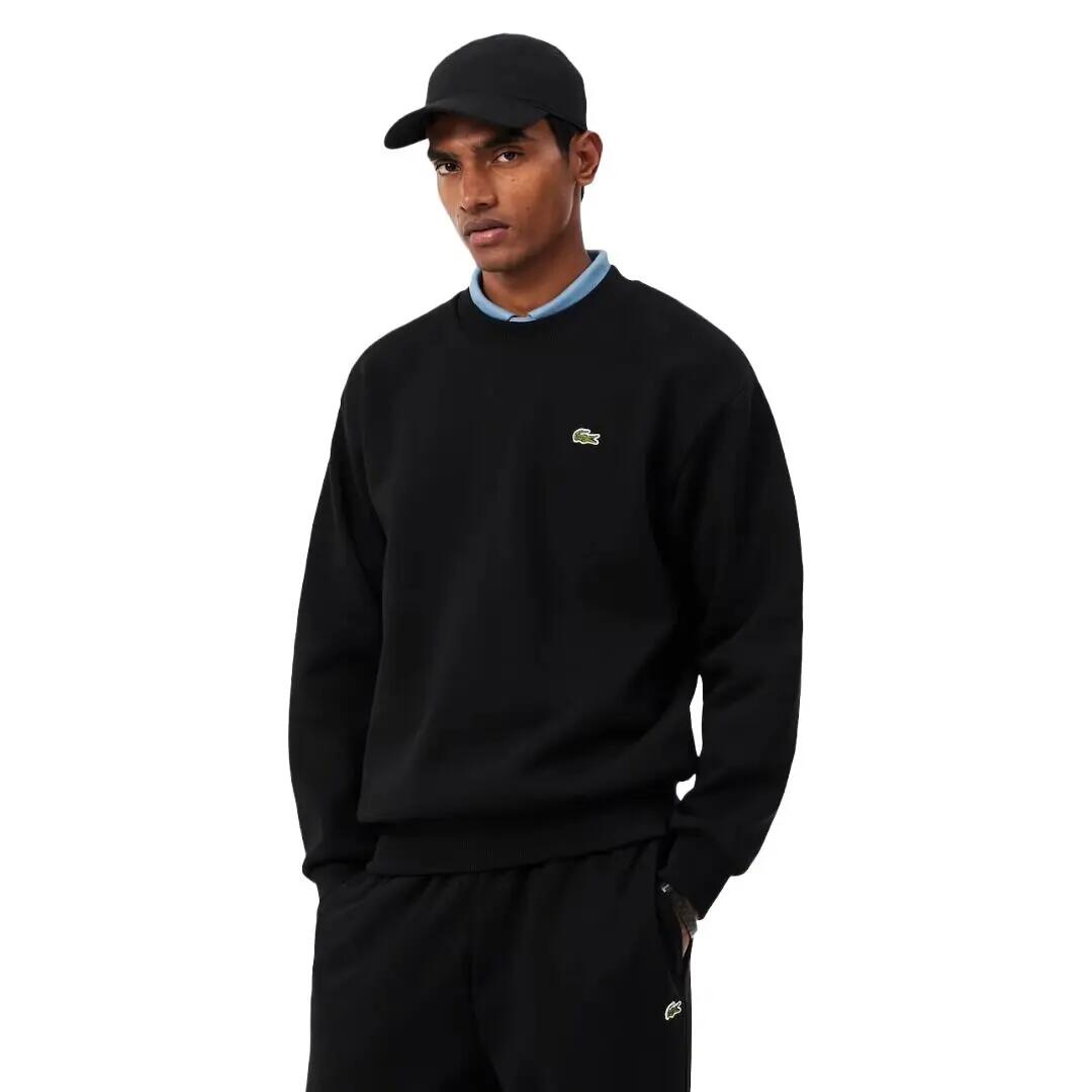 Sudadera Negra Lacoste de Felpa de Algodón Noir de Estilo Elegante y Desenfadado 2/4
