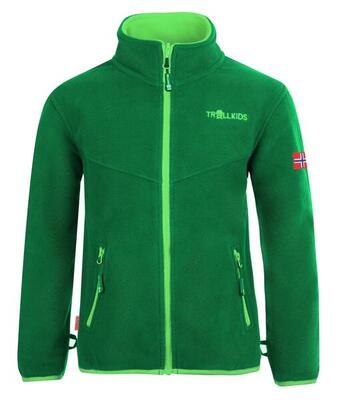 Kids fleece jacket oppdal xt ademend isolerend donkergroen/lichtgroen