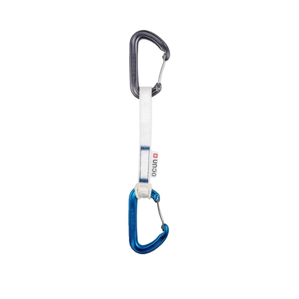 Dégaines Ocun Hawk QD Combi 15 cm Dyneema bleues avec mousquetons Straight-Wire 4/4
