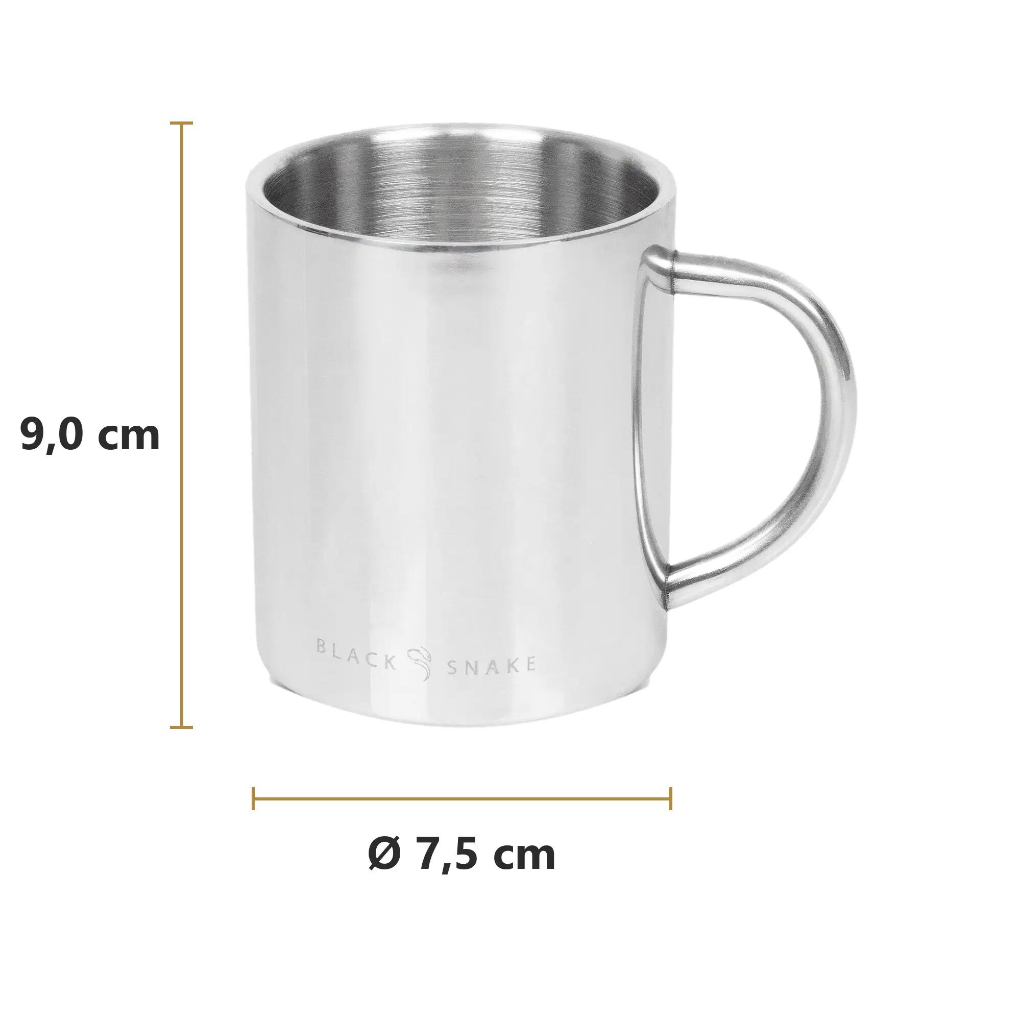 Camping Edelstahlbecher doppelwandig 300 ml mit Griff, Kaffeebecher 4 Stück 7/7