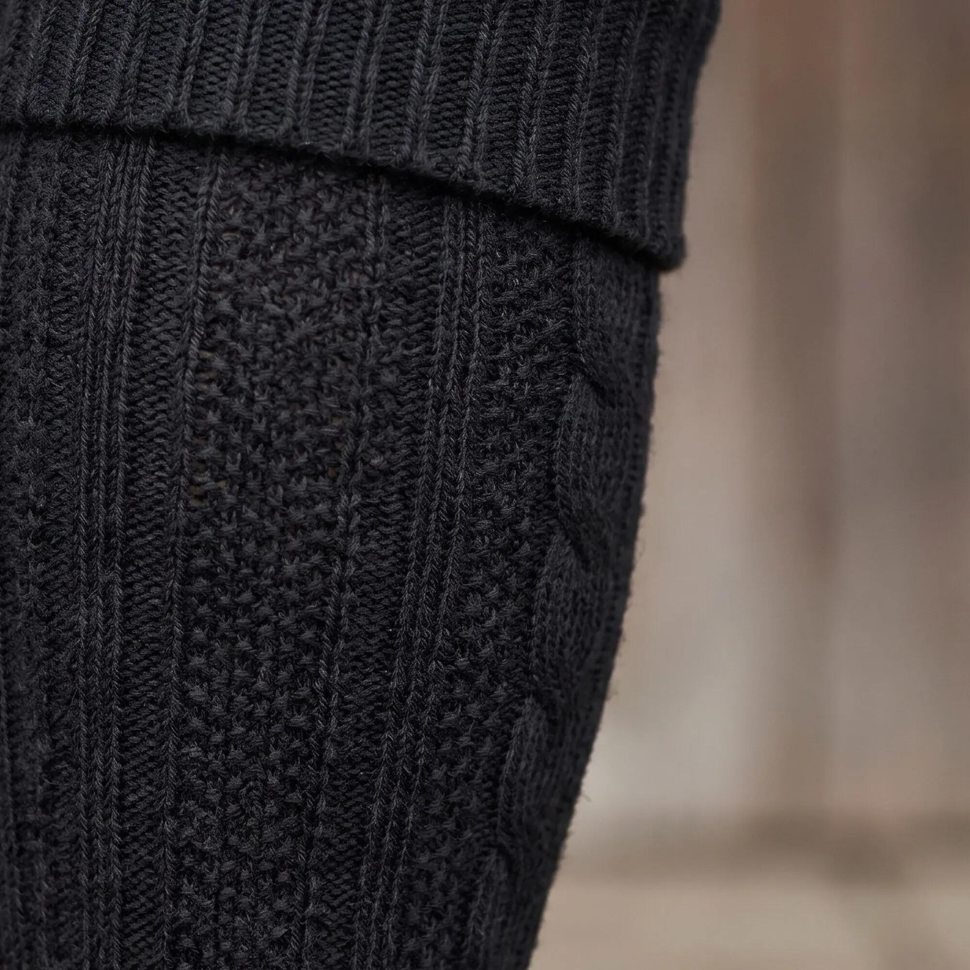 Damen Herren Trachtensocken Kniestrümpfe Zopfmuster Umschlagbund Baumwolle 4/8