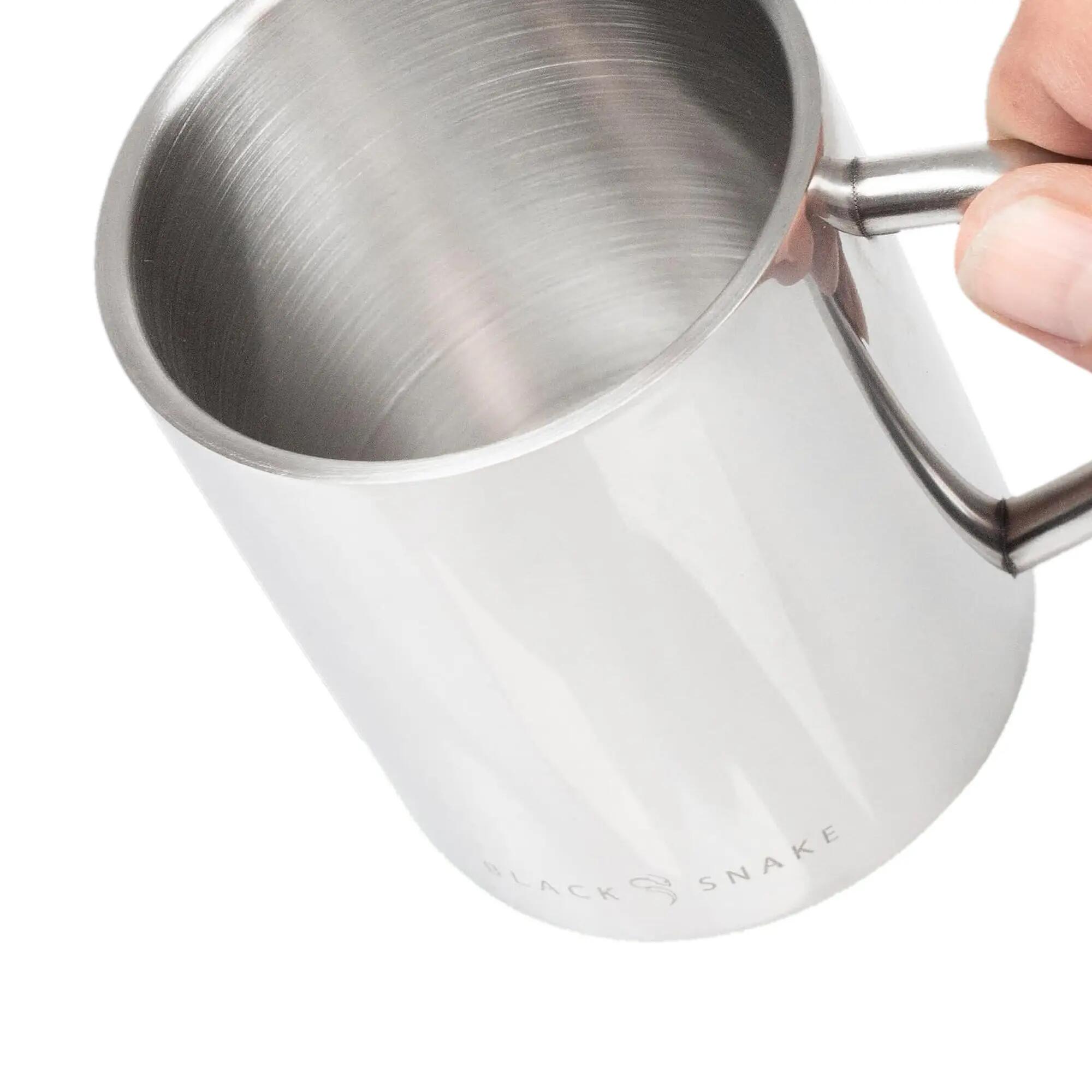 Camping Edelstahlbecher doppelwandig 300 ml mit Griff, Kaffeebecher 4 Stück 4/7