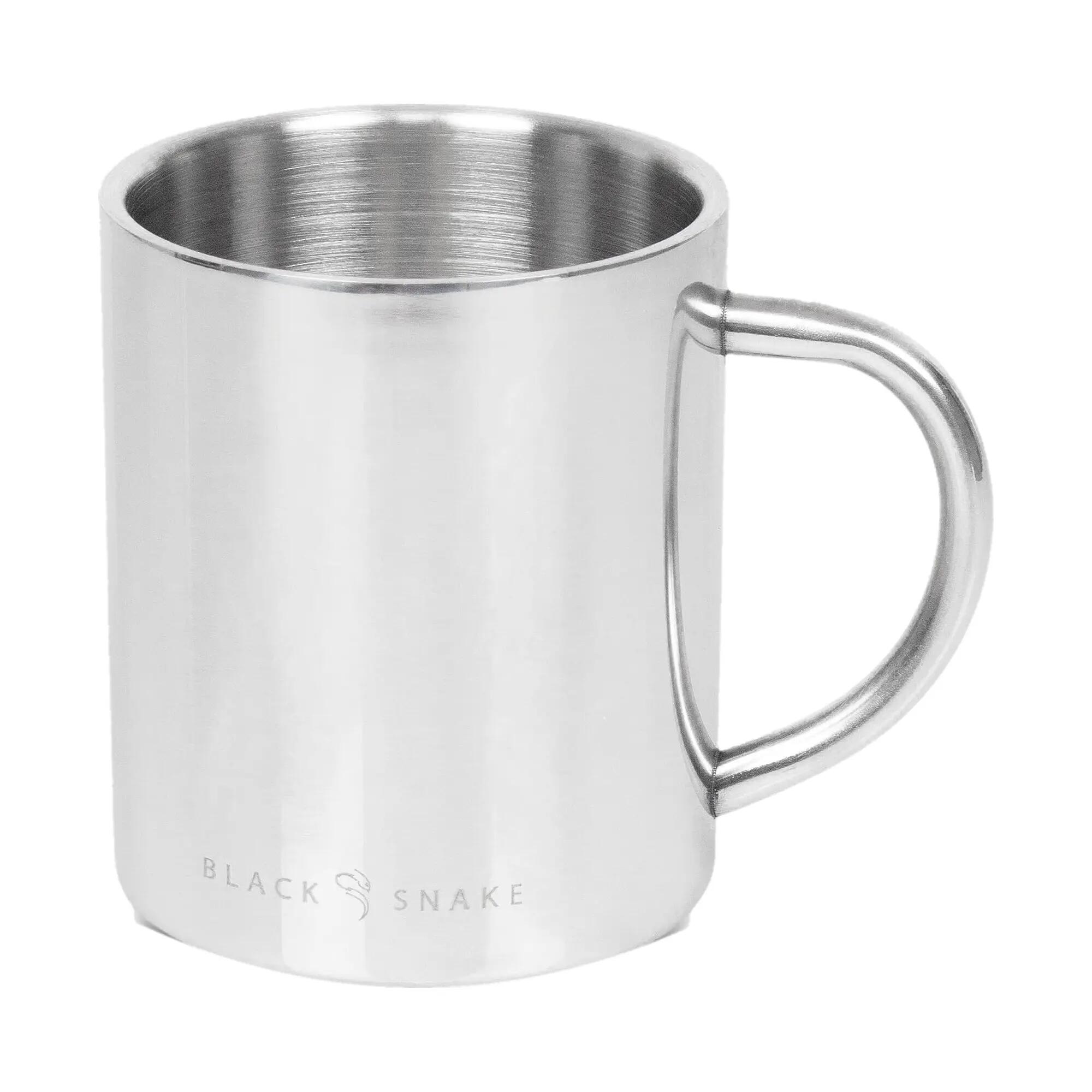 Camping Edelstahlbecher doppelwandig 300 ml mit Griff, Kaffeebecher 4 Stück 2/7
