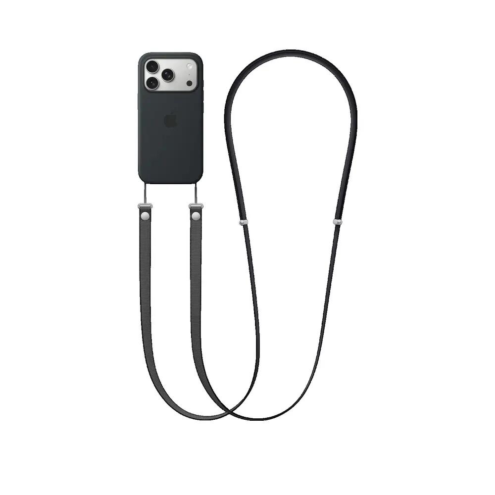 Bandoulière téléphone Apple tissée ajustable noir 2/2