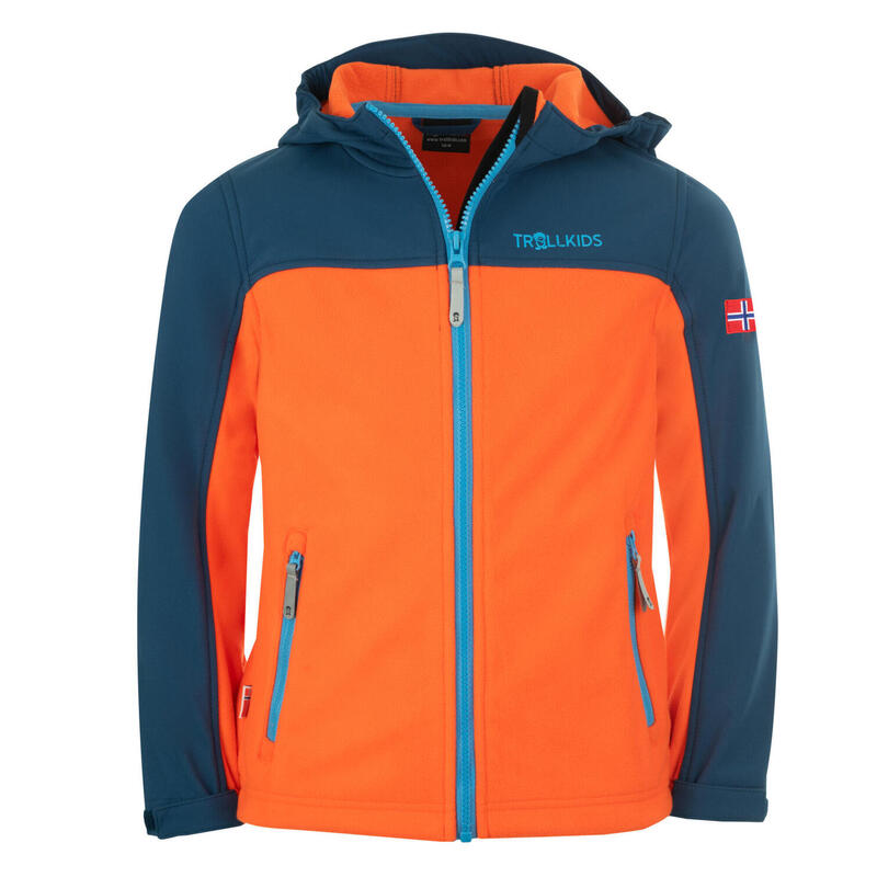 Kinder Fleece-Jacke Trollheimen Mystik Blau / Orange