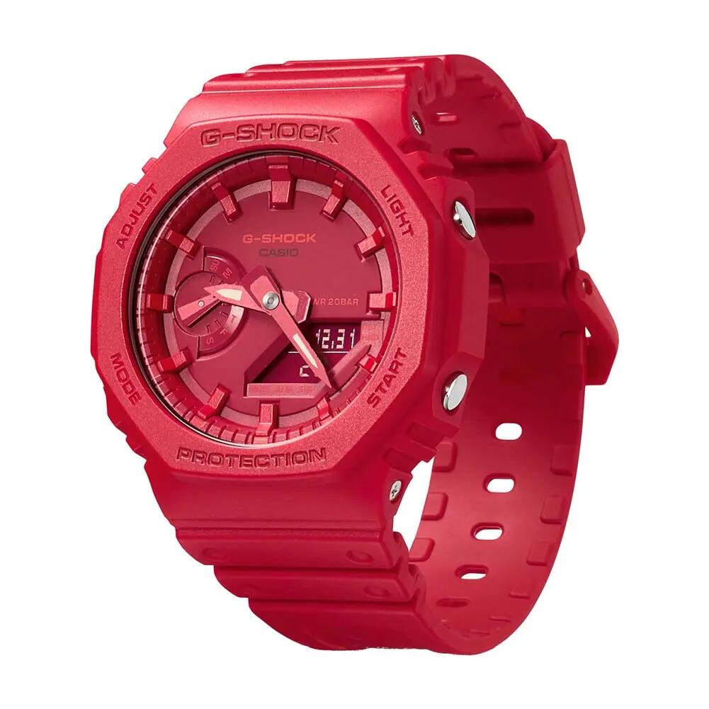 Casio Analoog En Digitaal  Horloge Rood/Rood GA-2100-4AER 8/11