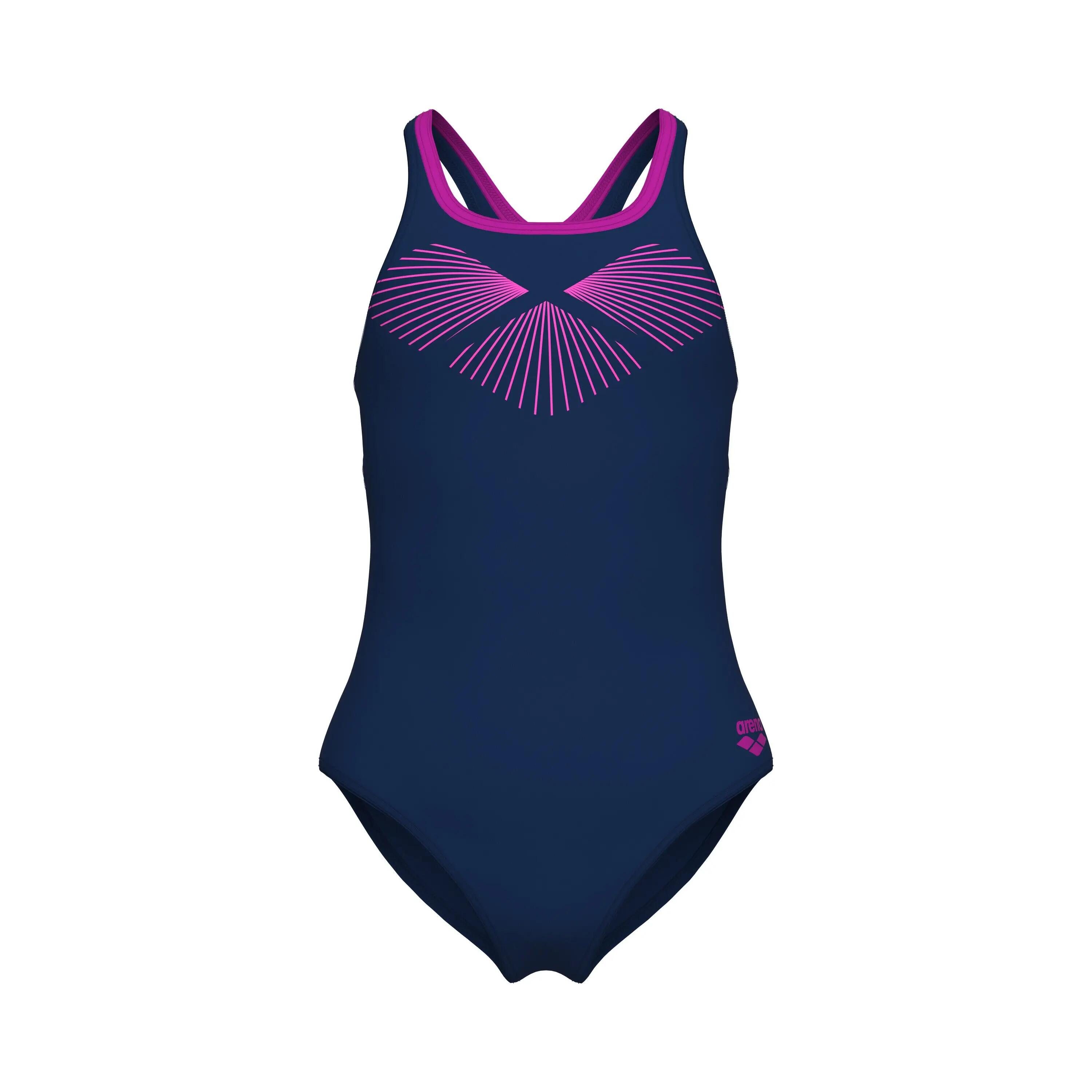 Maillot de bain fille Arena Bay Swim Pro Back Marine/Fuchsia vif 3/8
