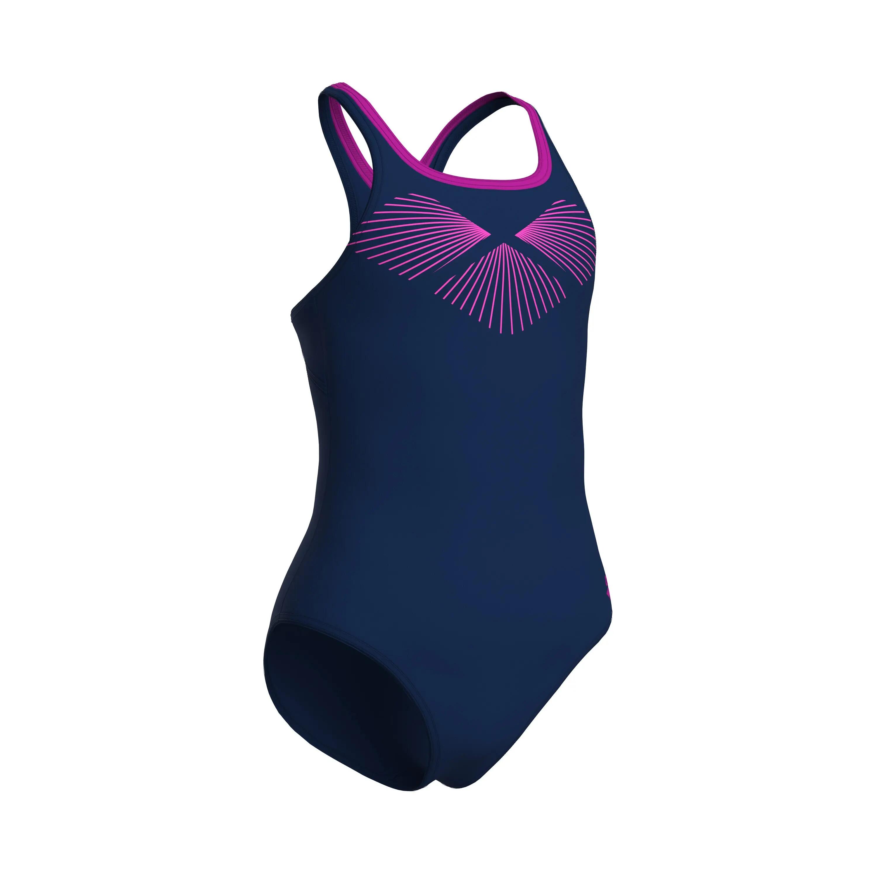 Maillot de bain fille Arena Bay Swim Pro Back Marine/Fuchsia vif 2/8