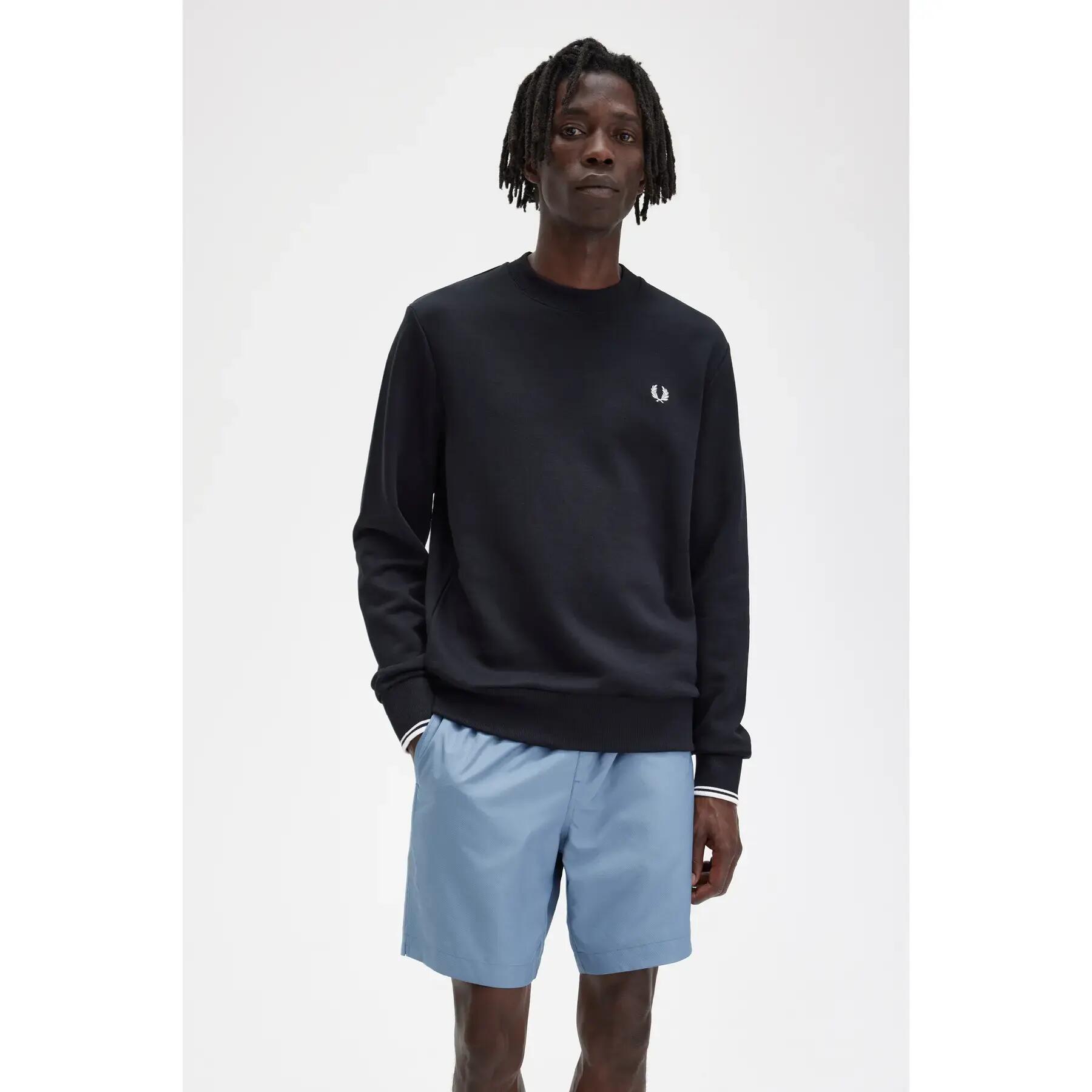 Moletom Fred Perry Modelo Crew Neck Cor Preto 6/6