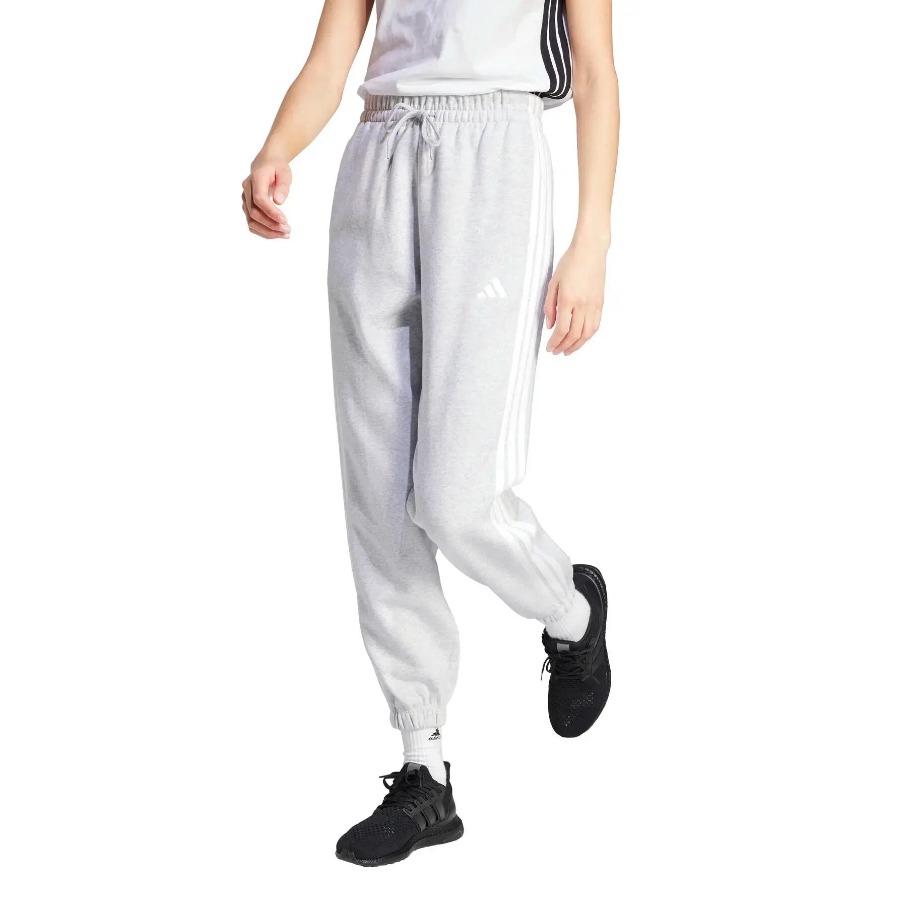 Luźne spodnie dresowe damskie adidas Essentials 3-Stripes Fleece 2/11