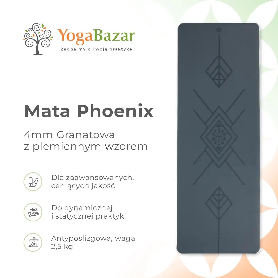 Tappetino yoga in gomma Bodhi Phoenix TribAlign da 4 mm, antiscivolo 15/15