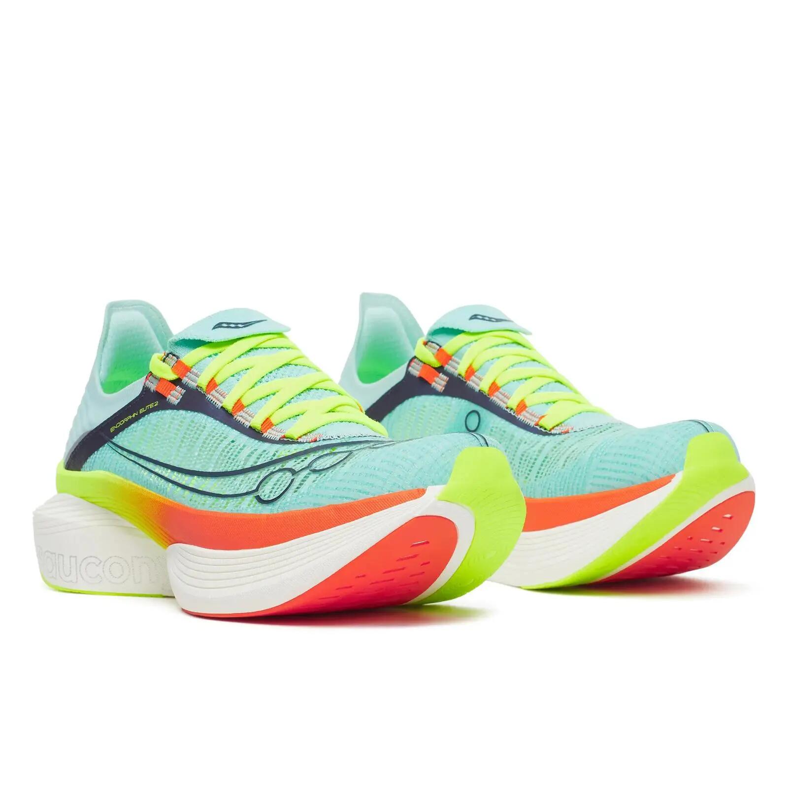 Pantofi alergare Saucony Endorphin Elite 2 - Splash | Fire | placă carbon 2/5