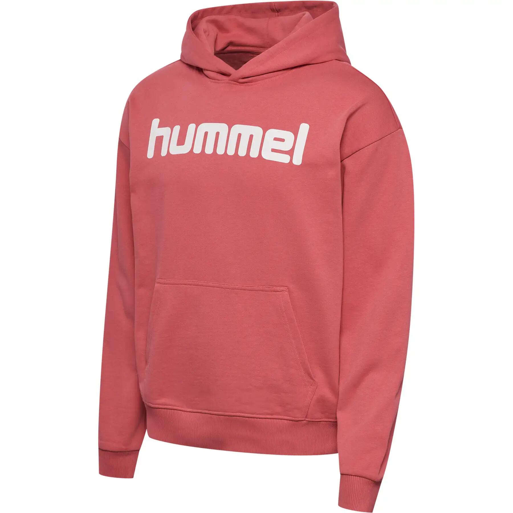 hummel Hoodie hmlSIGNATURE en coton biologique — logo marqué – MINERAL RED 3/4