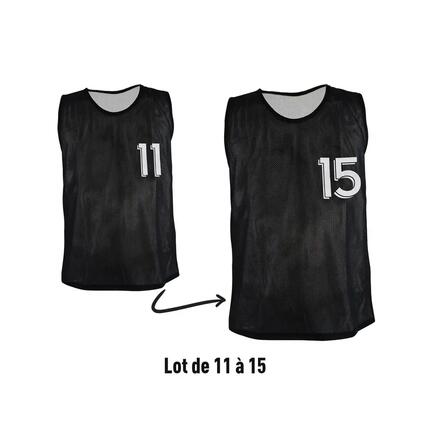 Chasubles réversibles numérotées (N° 11 à 15) Sporti (x5)