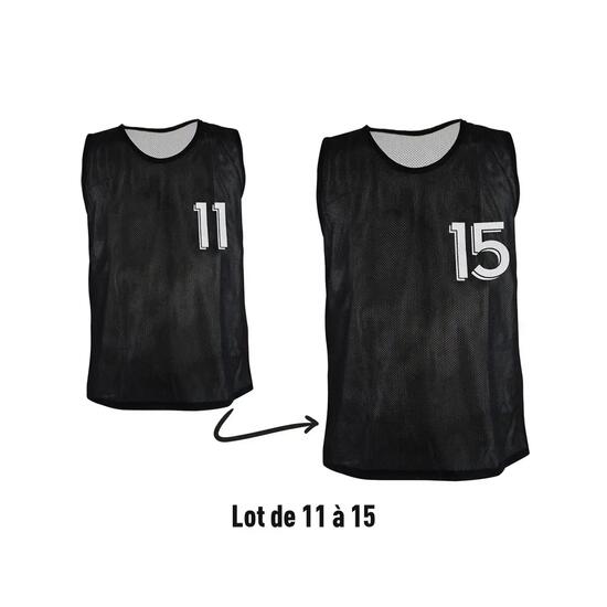 Chasubles réversibles numérotées (N° 11 à 15) Sporti (x5)