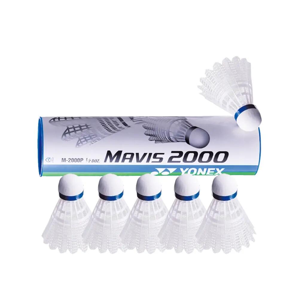 "Mavis 2000" Federball, Badminton (6erPack) Damen und Herren Weiß 5/5