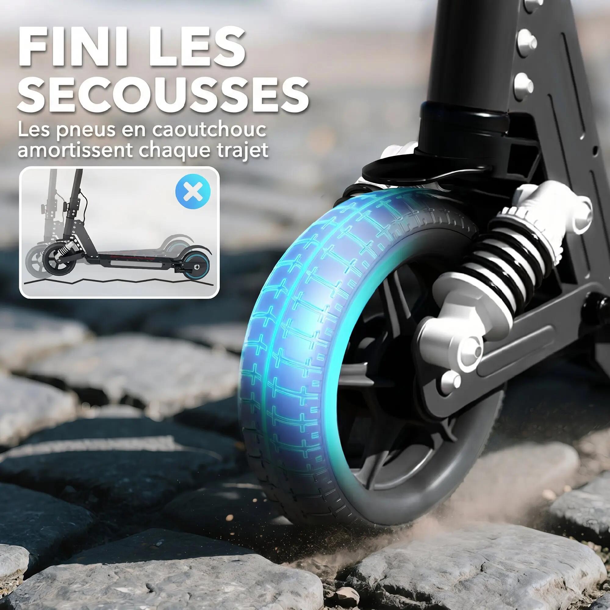 Trottinette électrique pliable LED 150W max. 14 Km/h enfant 6-14 ans noir 4/4
