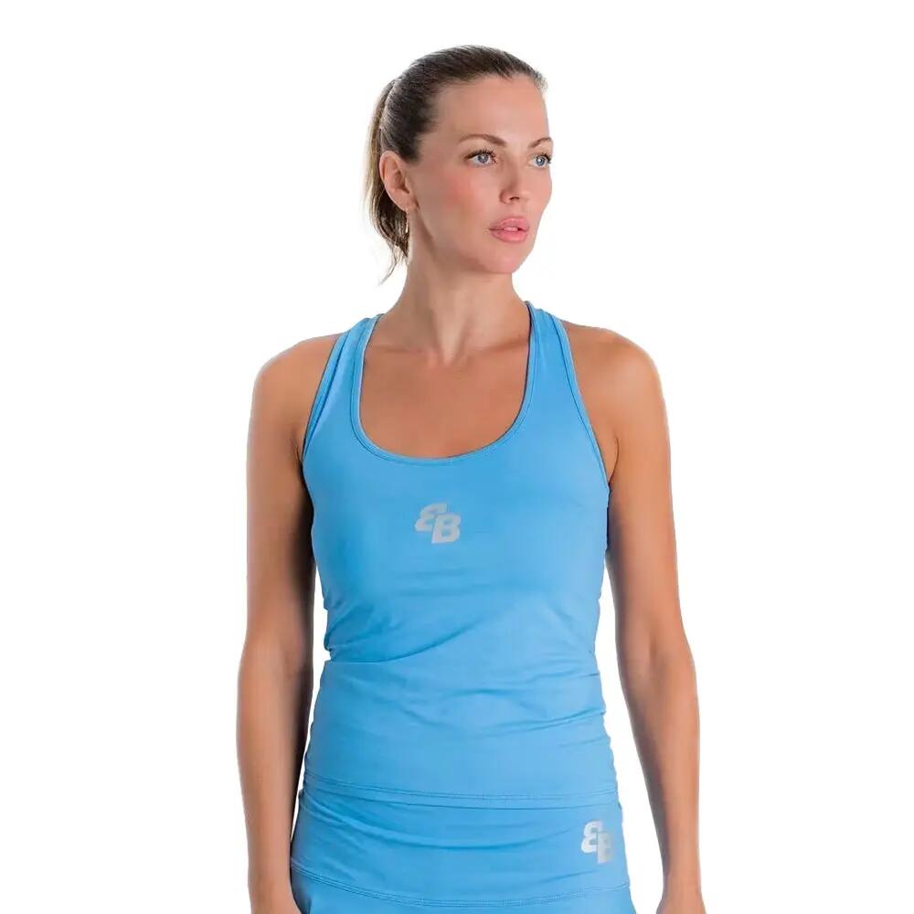Camiseta básica de padel feminina Belen Berbel, azul, tamanho M 1/4