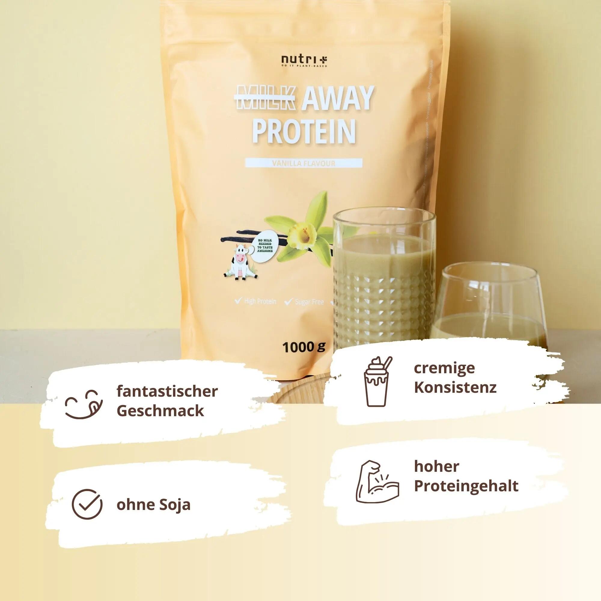 NUTRI+ Milk Away Protein Vanilla - 5 plant-based protein sources, 1 kg pouch 6/6