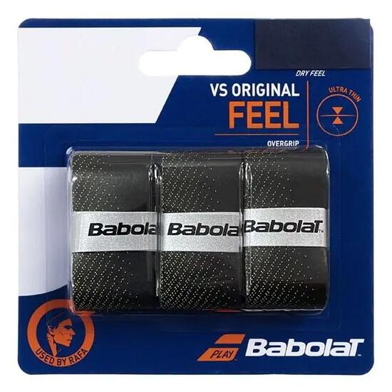 Raquette de tennis Babolat Overgrip VS Original 3 Pack Noir/Jaune