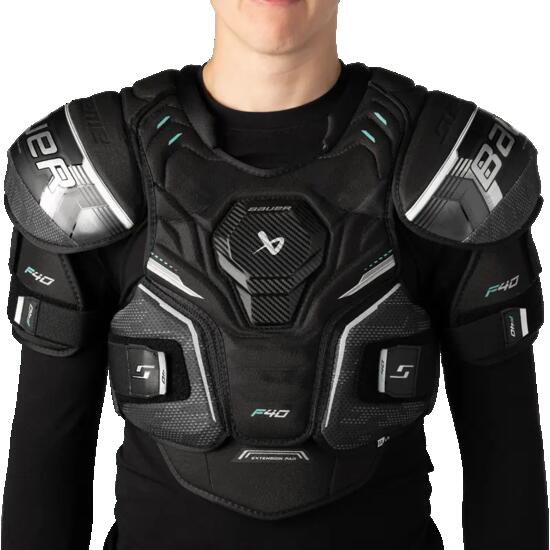 BAUER Supreme F40 Senior schwarz Erwachsene Eishockey-Schulterpolster