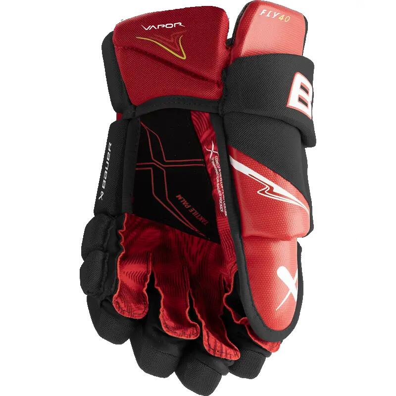 BAUER Vapor FLY40 Intermediate czarno-czerwone 12.0 rękawice hokejowe dziecięce 2/5
