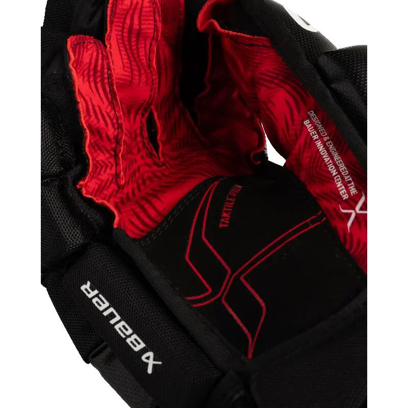 BAUER Vapor FLY40 Intermediate czarno-białe 12.0 rękawice hokejowe dziecięce 3/5