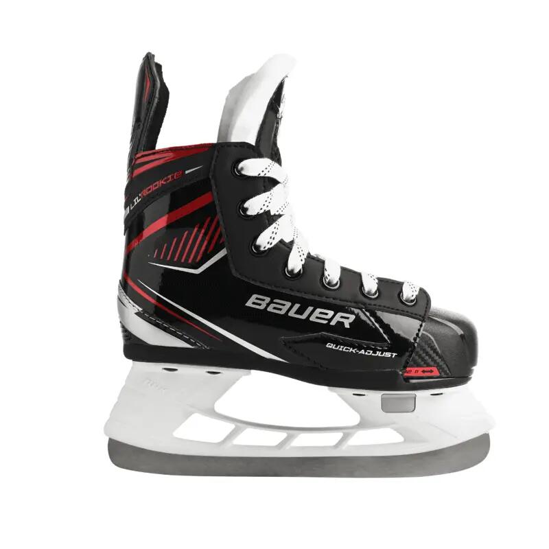 BAUER Lil' Rookie Youth patins de hóquei ajustáveis pretos 3/7