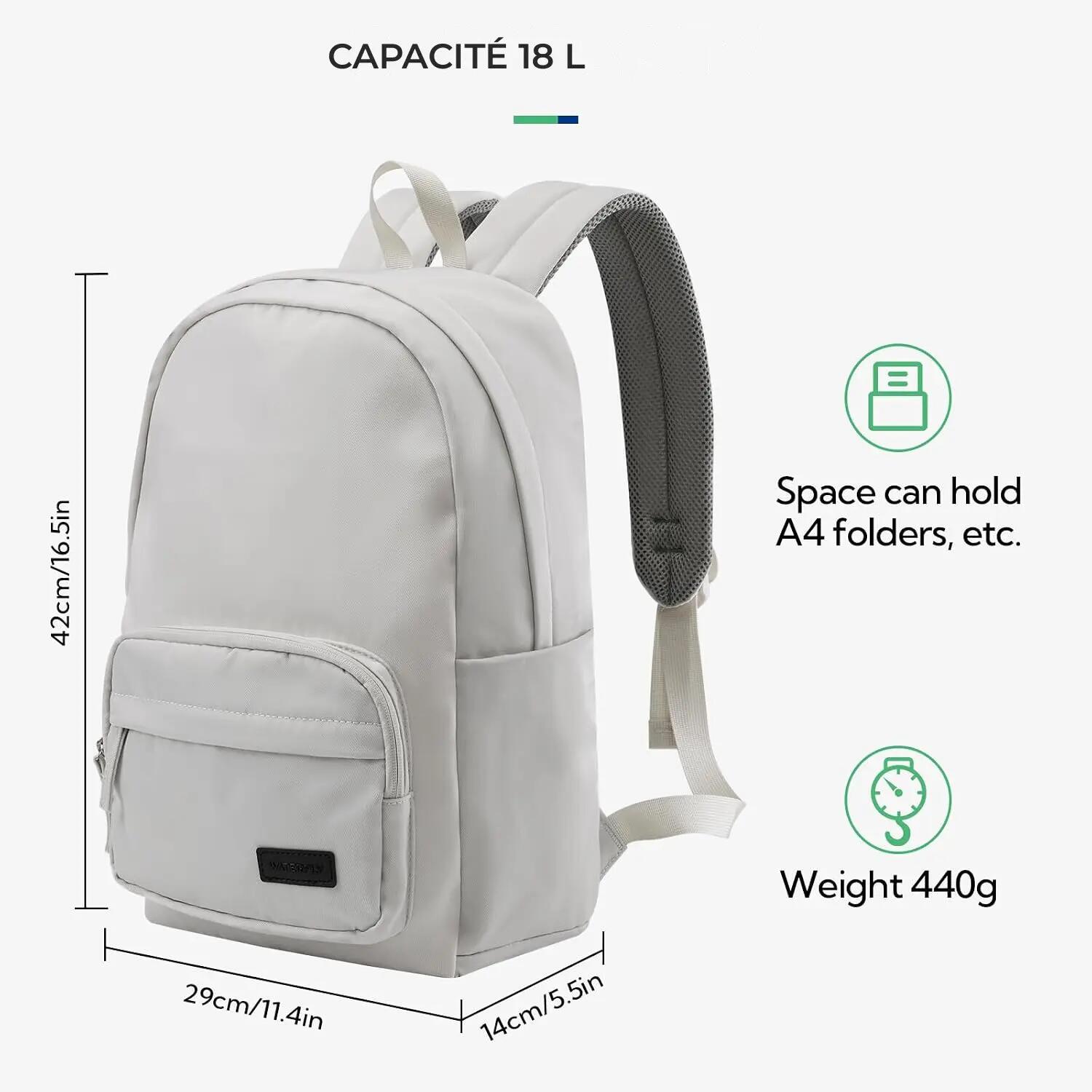 Sac à dos randonnée unisexe 18 L ultraléger Blanc 3/3
