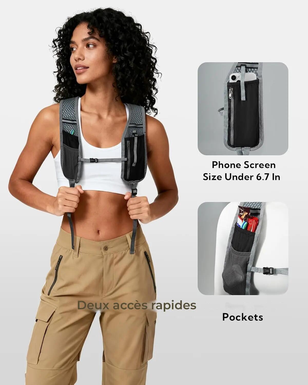 Sac à dos randonnée unisexe 15 L pliable ultraléger Noir 3/3